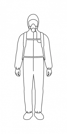 chemical-hazards-context-2 2 Figure illustration of a OSHA Level B, EN Category III, Type 3/4 garment configuration